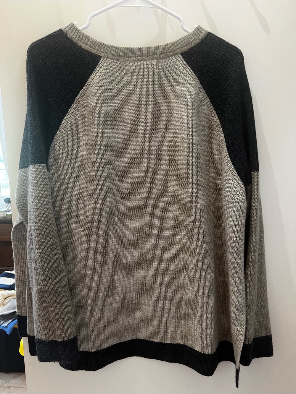 Mersea Colorblock Knit Sweater | Taupe & Dark Blue | Relaxed Coastal Style